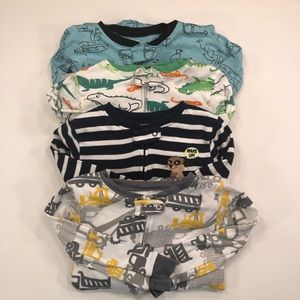 Boys 2T Carters Footed pajamas Lot of 4 Pjs EUC